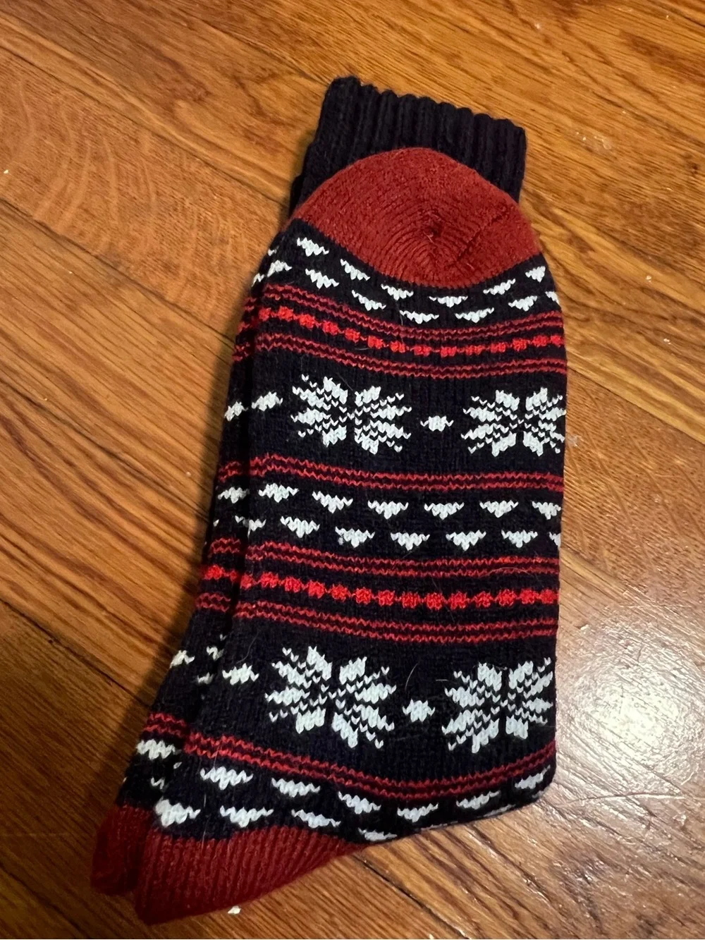 Unisex‎ Christmas Socks Polar Bear Skiing Navy Blue White Red Holiday Crew Socks